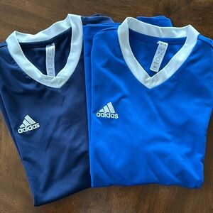 Two Youth short sleeve size Large Adidas shirts